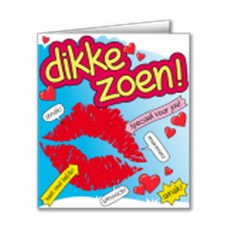 Wenskaart Cartoon: Dikke Zoen!
